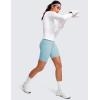 imageCRZ YOGA Womens Seamless Workout Long Sleeve Shirts Quick Dry Gym Athletic Tops Breathable Running Yoga TShirtsWhite