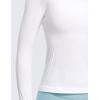 imageCRZ YOGA Womens Seamless Workout Long Sleeve Shirts Quick Dry Gym Athletic Tops Breathable Running Yoga TShirtsWhite
