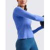 imageCRZ YOGA Womens Seamless Workout Long Sleeve Shirts Quick Dry Gym Athletic Tops Breathable Running Yoga TShirtsWild Indigo