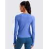 imageCRZ YOGA Womens Seamless Workout Long Sleeve Shirts Quick Dry Gym Athletic Tops Breathable Running Yoga TShirtsWild Indigo