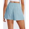 imageCRZ YOGA Womens Shorts Casual High Waisted Linerless for Lounge Athletic Golf with Pockets WeightlessLight Grayish Blue