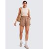 imageCRZ YOGA Womens Shorts Casual High Waisted Linerless for Lounge Athletic Golf with Pockets WeightlessMocha Mousse