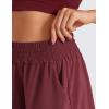 imageCRZ YOGA Womens Shorts Casual High Waisted Linerless for Lounge Athletic Golf with Pockets WeightlessRed Merlot