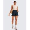 imageCRZ YOGA Womens Shorts Casual High Waisted Linerless for Lounge Athletic Golf with Pockets WeightlessTrue Navy