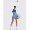 imageCRZ YOGA Womens Shorts Casual High Waisted Linerless for Lounge Athletic Golf with Pockets WeightlessUniverse Blue