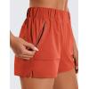 imageCRZ YOGA Womens Waterproof Stretch Hiking Shorts Mid Rise Summer for Outdoor Golf Workout with Zip Pockets Belt  3Chestnut