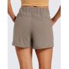 imageCRZ YOGA Womens Waterproof Stretch Hiking Shorts Mid Rise Summer for Outdoor Golf Workout with Zip Pockets Belt  3Cliff Ash