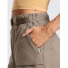 imageCRZ YOGA Womens Waterproof Stretch Hiking Shorts Mid Rise Summer for Outdoor Golf Workout with Zip Pockets Belt  3Cliff Ash