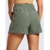 imageCRZ YOGA Womens Waterproof Stretch Hiking Shorts Mid Rise Summer for Outdoor Golf Workout with Zip Pockets Belt  3Grey Sage
