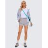 imageCRZ YOGA Womens Waterproof Stretch Hiking Shorts Mid Rise Summer for Outdoor Golf Workout with Zip Pockets Belt  3Gull Gray