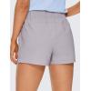 imageCRZ YOGA Womens Waterproof Stretch Hiking Shorts Mid Rise Summer for Outdoor Golf Workout with Zip Pockets Belt  3Gull Gray