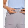 imageCRZ YOGA Womens Waterproof Stretch Hiking Shorts Mid Rise Summer for Outdoor Golf Workout with Zip Pockets Belt  3Gull Gray