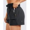 imageCRZ YOGA Womens Waterproof Stretch Hiking Shorts Mid Rise Summer for Outdoor Golf Workout with Zip Pockets Belt  3Ink Gray