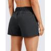 imageCRZ YOGA Womens Waterproof Stretch Hiking Shorts Mid Rise Summer for Outdoor Golf Workout with Zip Pockets Belt  3Ink Gray