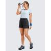 imageCRZ YOGA Womens Waterproof Stretch Hiking Shorts Mid Rise Summer for Outdoor Golf Workout with Zip Pockets Belt  3Ink Gray