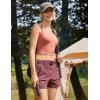 imageCRZ YOGA Womens Waterproof Stretch Hiking Shorts Mid Rise Summer for Outdoor Golf Workout with Zip Pockets Belt  3Misty Merlot