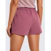 imageCRZ YOGA Womens Waterproof Stretch Hiking Shorts Mid Rise Summer for Outdoor Golf Workout with Zip Pockets Belt  3Misty Merlot