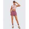 imageCRZ YOGA Womens Waterproof Stretch Hiking Shorts Mid Rise Summer for Outdoor Golf Workout with Zip Pockets Belt  3Misty Merlot