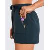 imageCRZ YOGA Womens Waterproof Stretch Hiking Shorts Mid Rise Summer for Outdoor Golf Workout with Zip Pockets Belt  3True Navy
