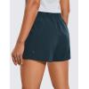 imageCRZ YOGA Womens Waterproof Stretch Hiking Shorts Mid Rise Summer for Outdoor Golf Workout with Zip Pockets Belt  3True Navy