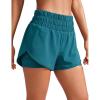 imageCRZ YOGA 2 in 1 High Waisted Running Shorts for Women 3quot  Split Breathable for Athletic Tennis Gym Workout with PocketsBorealis Green