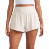 imageCRZ YOGA ButterluxeLight High Waisted Dolphin Shorts for Women 25quot Soft Split for Casual Lounge Athletic Yoga with LinerMilky White