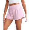 imageCRZ YOGA ButterluxeLight High Waisted Dolphin Shorts for Women 25quot Soft Split for Casual Lounge Athletic Yoga with LinerPink Peony