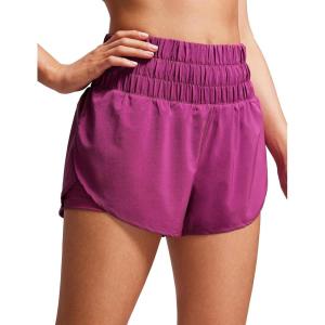 imageCRZ YOGA 2 in 1 High Waisted Running Shorts for Women 3quot  Split Breathable for Athletic Tennis Gym Workout with PocketsMagenta Purple