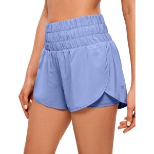 imageCRZ YOGA 2 in 1 High Waisted Running Shorts for Women 3quot  Split Breathable for Athletic Tennis Gym Workout with PocketsPeriwinkle Purple