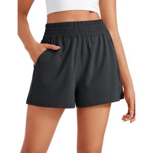 imageCRZ YOGA Womens Shorts Casual High Waisted Linerless for Lounge Athletic Golf with Pockets WeightlessGraphite Grey