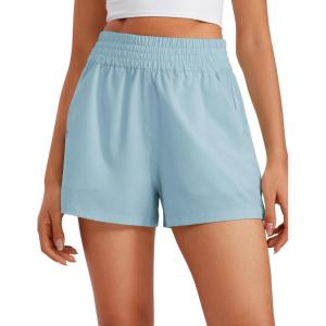 imageCRZ YOGA Womens Shorts Casual High Waisted Linerless for Lounge Athletic Golf with Pockets WeightlessLight Grayish Blue