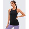 imageCRZ YOGA Butterluxe Womens Workout Racerback Sleeveless Tops High Neck Athletic Camisole Tanks Running Gym Yoga ShirtsBlack