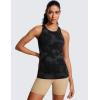 imageCRZ YOGA Butterluxe Womens Workout Racerback Sleeveless Tops High Neck Athletic Camisole Tanks Running Gym Yoga ShirtsBlack Tie Dye Flowers