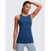 imageCRZ YOGA Butterluxe Womens Workout Racerback Sleeveless Tops High Neck Athletic Camisole Tanks Running Gym Yoga ShirtsFrench Navy