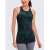 imageCRZ YOGA Butterluxe Womens Workout Racerback Sleeveless Tops High Neck Athletic Camisole Tanks Running Gym Yoga ShirtsGreen Tiedye Flowers