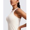 imageCRZ YOGA Butterluxe Womens Workout Racerback Sleeveless Tops High Neck Athletic Camisole Tanks Running Gym Yoga ShirtsMilky White Bone