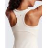 imageCRZ YOGA Butterluxe Womens Workout Racerback Sleeveless Tops High Neck Athletic Camisole Tanks Running Gym Yoga ShirtsMilky White Bone