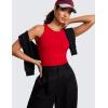 imageCRZ YOGA Butterluxe Womens Workout Racerback Sleeveless Tops High Neck Athletic Camisole Tanks Running Gym Yoga ShirtsRed Chili