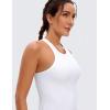 imageCRZ YOGA Butterluxe Womens Workout Racerback Sleeveless Tops High Neck Athletic Camisole Tanks Running Gym Yoga ShirtsWhite