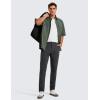 imageCRZ YOGA Casual Golf Pants for Men  32quot Water Resistant Lightweight Work Dress Trousers with Zipper PocketsInk Gray