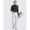 imageCRZ YOGA Casual Golf Pants for Men  32quot Water Resistant Lightweight Work Dress Trousers with Zipper PocketsPlatinum Grey