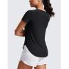 imageCRZ YOGA Cloudweight Workout Tops for Women Lightweight Athletic Short Sleeve Shirts Gym Running Side Slit TShirtsBlack