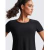 imageCRZ YOGA Cloudweight Workout Tops for Women Lightweight Athletic Short Sleeve Shirts Gym Running Side Slit TShirtsBlack
