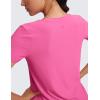 imageCRZ YOGA Cloudweight Workout Tops for Women Lightweight Athletic Short Sleeve Shirts Gym Running Side Slit TShirtsMagenta