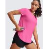 imageCRZ YOGA Cloudweight Workout Tops for Women Lightweight Athletic Short Sleeve Shirts Gym Running Side Slit TShirtsMagenta