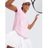 imageCRZ YOGA Cloudweight Workout Tops for Women Lightweight Athletic Short Sleeve Shirts Gym Running Side Slit TShirtsPink Peony