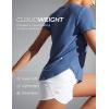 imageCRZ YOGA Cloudweight Workout Tops for Women Lightweight Athletic Short Sleeve Shirts Gym Running Side Slit TShirtsPitch Blue