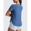 imageCRZ YOGA Cloudweight Workout Tops for Women Lightweight Athletic Short Sleeve Shirts Gym Running Side Slit TShirtsPitch Blue