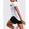 imageCRZ YOGA Cloudweight Workout Tops for Women Lightweight Athletic Short Sleeve Shirts Gym Running Side Slit TShirtsWhite