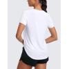 imageCRZ YOGA Cloudweight Workout Tops for Women Lightweight Athletic Short Sleeve Shirts Gym Running Side Slit TShirtsWhite